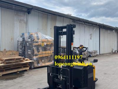 Xe nâng điện đúng lái dịch tháp, gật gù, xe nang điện đứng lái 3 tấn.